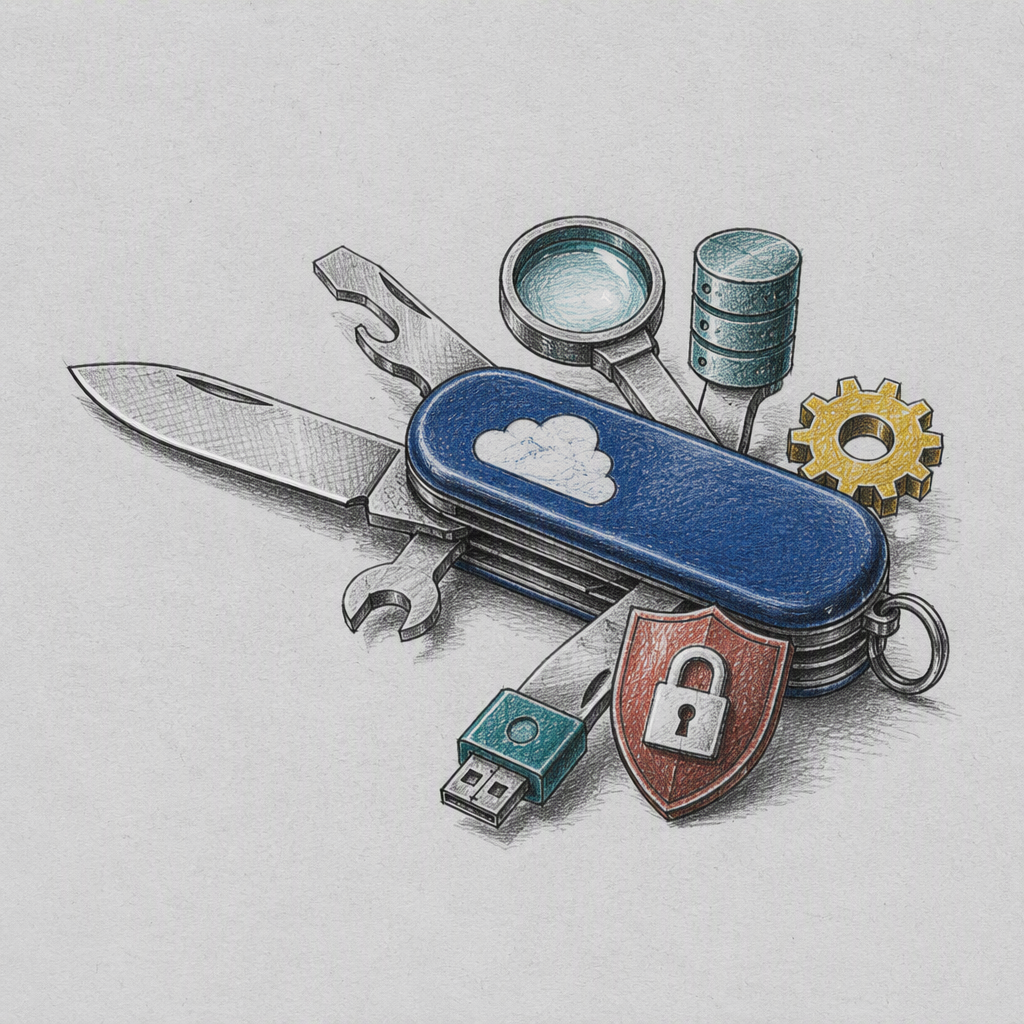 Editorial cartoon accompanying “Azure MCP Server 3.0 reaches stable release with expanded tools and security defaults”.