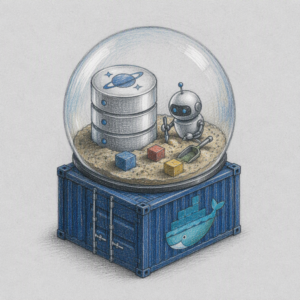 Editorial cartoon accompanying “Microsoft highlights Azure Cosmos DB vNext Emulator for AI-agent development”.