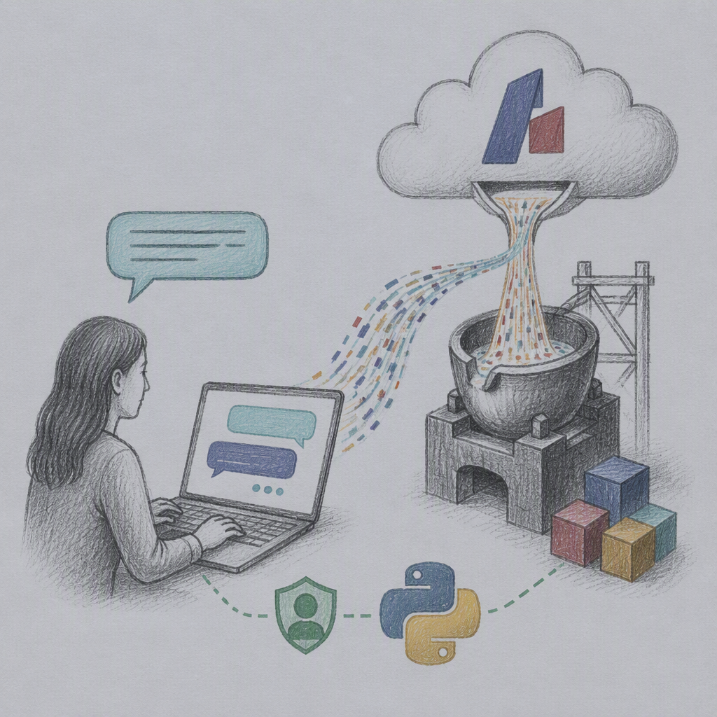 Editorial illustration for “Foundry use case: simple text chat”.