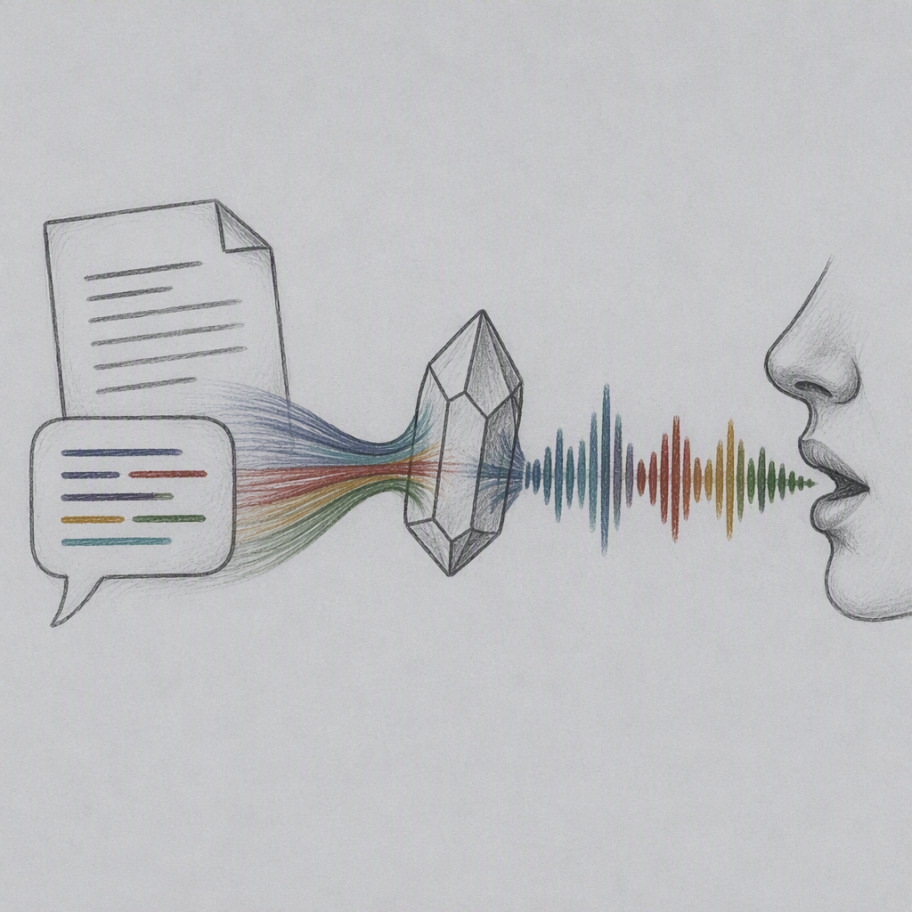 Editorial illustration for “Text to Speech”.