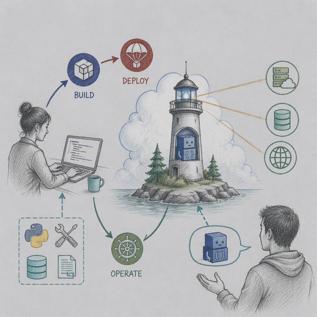 Editorial illustration for “Build, deploy, and operate a hosted code agent”.