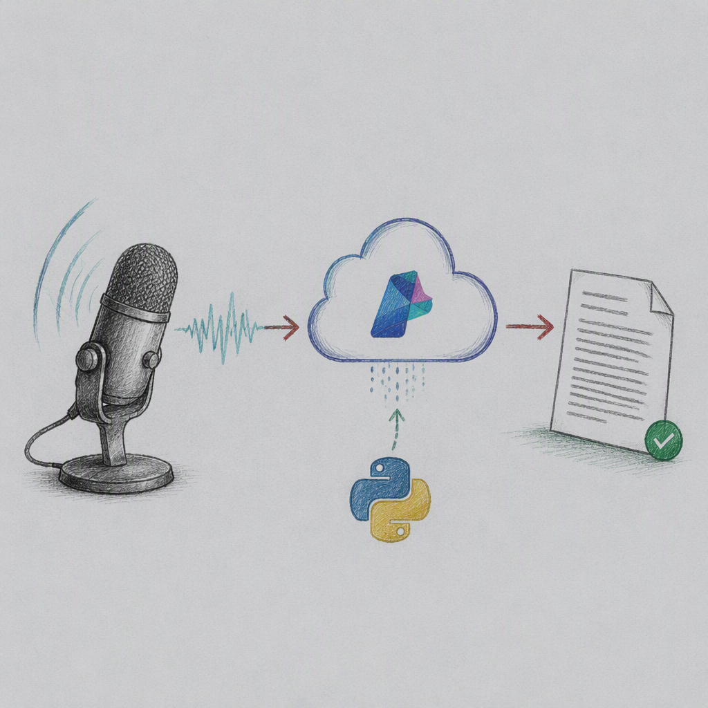 Editorial illustration for “Foundry use case: audio transcription from a microphone”.