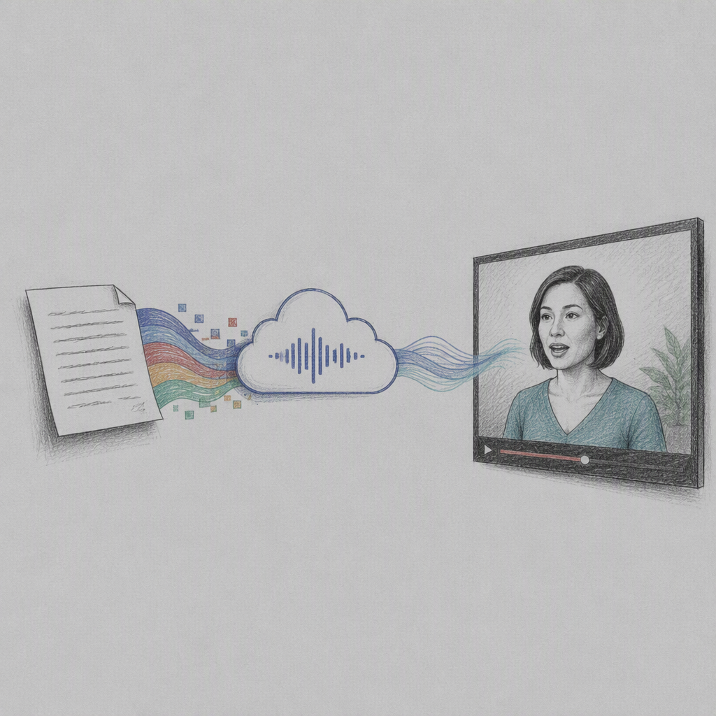 Editorial illustration for “Text to Speech Avatar with Azure Speech”.